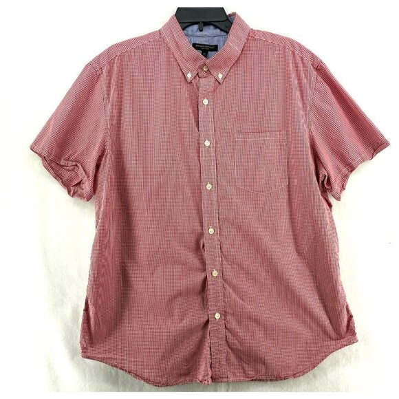 Banana Republic Soft Wash Button Down Shirt Men's Sz XL Red Gingham Chest Pocket - Picture 1 of 12